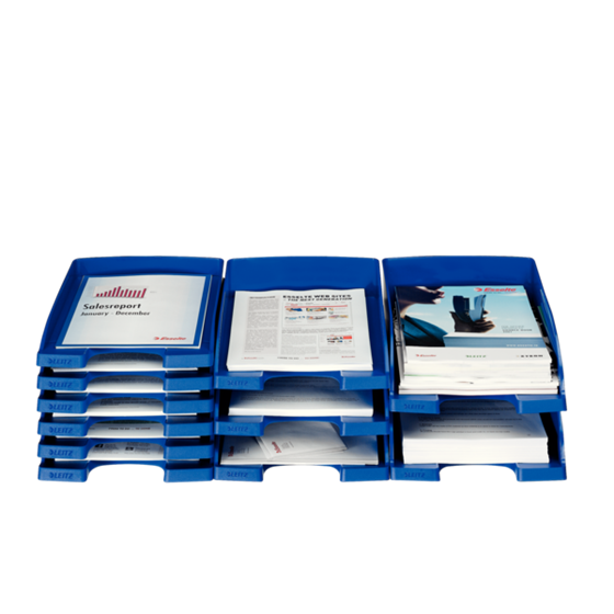 Bandeja portadocumentos Plus de Leitz, Jumbo Azul A4