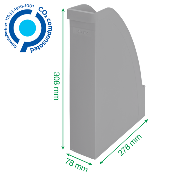 Revistero Leitz Recycle, con CO2 compensado Verde