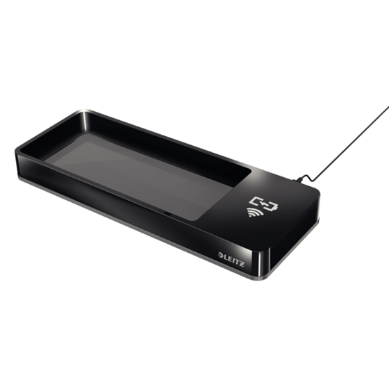 Organizador de escritorio de Leitz con cargador inalámbrico Negro