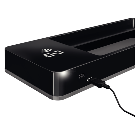 Organizador de escritorio de Leitz con cargador inalámbrico Negro