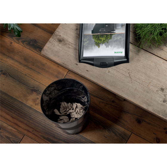 Papelera Leitz Recycle, con compensación de CO2 Negro 15 l.