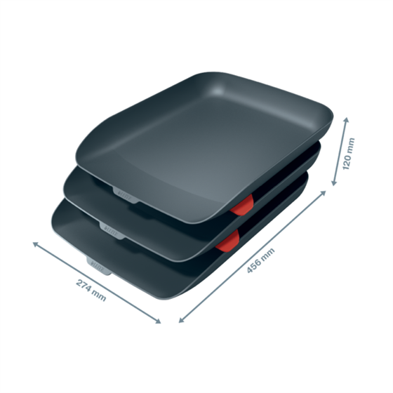 Bandeja de sobremesa Leitz Cosy, Set de 3 Gris terciopelo