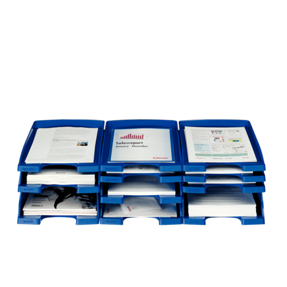 Bandeja portadocumentos Plus de Leitz, Slim Azul A4