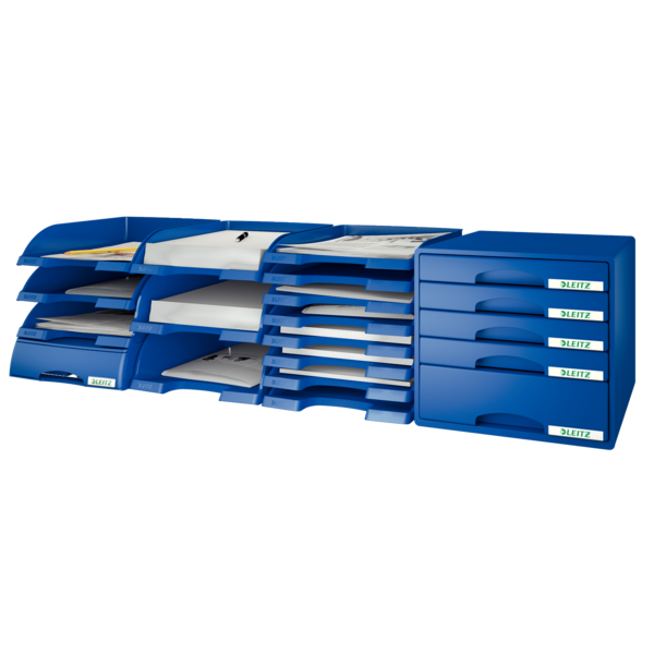 Bandeja portadocumentos Plus de Leitz, Slim Azul A4