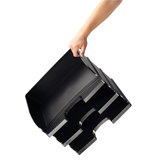 Bandeja portadocumentos Plus de Leitz, Jumbo apaisada Gris Folio