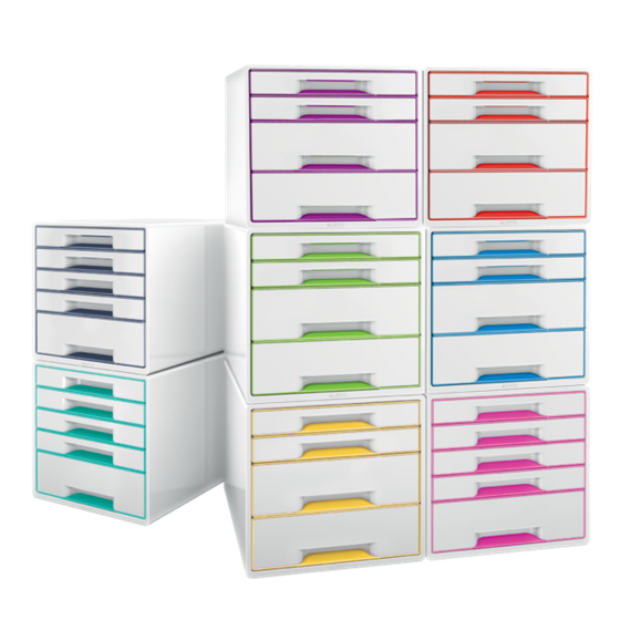 Buc de cajones WOW CUBE de Leitz Blanco 4x An. x Al. x Pr.: 245 x 34 x 325 mm, 1x 245 x 71 x 325 mm A4 Maxi