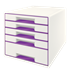 Buc de cajones WOW CUBE de Leitz Púrpura 4x An. x Al. x Pr.: 245 x 34 x 325 mm, 1x 245 x 71 x 325 mm A4 Maxi