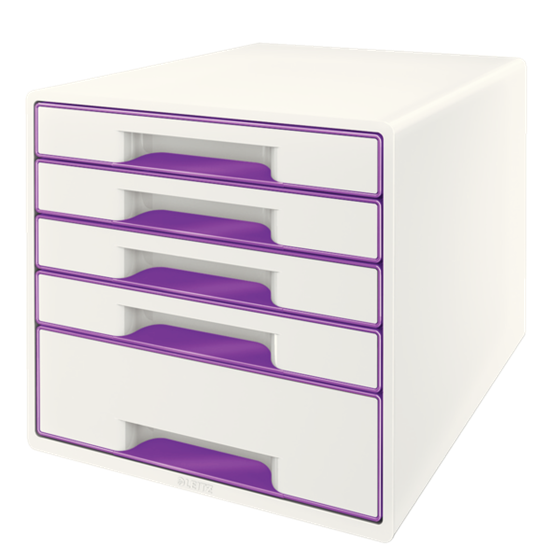 Buc de cajones WOW CUBE de Leitz Púrpura 4x An. x Al. x Pr.: 245 x 34 x 325 mm, 1x 245 x 71 x 325 mm A4 Maxi