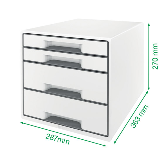 Buc de cajones WOW CUBE de Leitz Rojo 2x An. x Al. x Pr.: 245 x 34 x 325 mm, 2x 245 x 71 x 325 mm A4 Maxi
