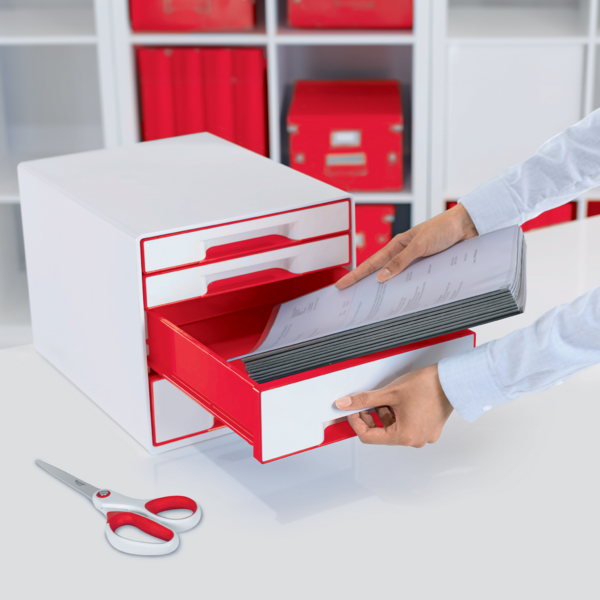 Buc de cajones WOW CUBE de Leitz Rojo 2x An. x Al. x Pr.: 245 x 34 x 325 mm, 2x 245 x 71 x 325 mm A4 Maxi