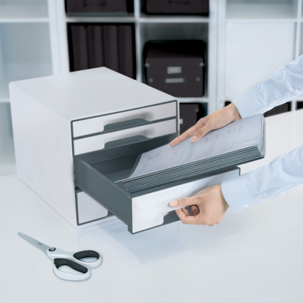 Buc de cajones WOW CUBE de Leitz Blanco 2x An. x Al. x Pr.: 245 x 34 x 325 mm, 2x 245 x 71 x 325 mm A4 Maxi