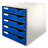 Buc de cajones Leitz Post Set Azul 5 cajones 4,5 cm. A4