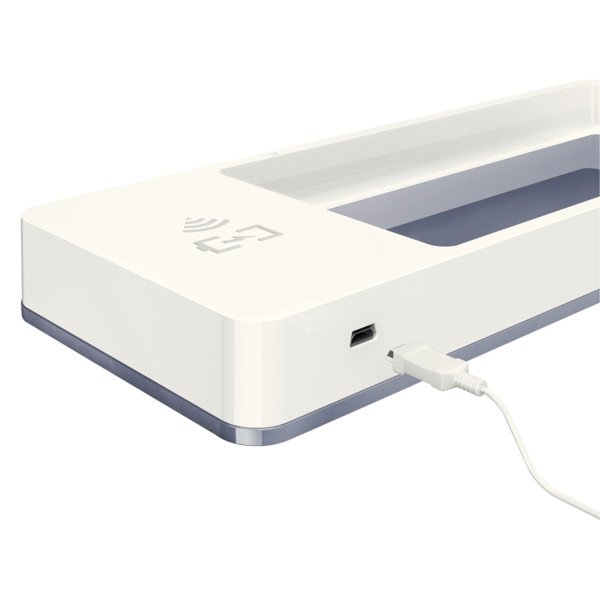 Organizador de escritorio WOW de Leitz con cargador inalámbrico Blanco