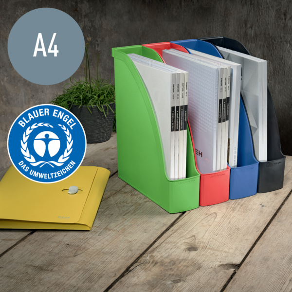 Revistero Leitz Recycle, con CO2 compensado Azul claro A4+