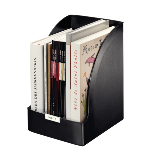 Revistero Plus de Leitz, Jumbo Negro 205 mm. A4