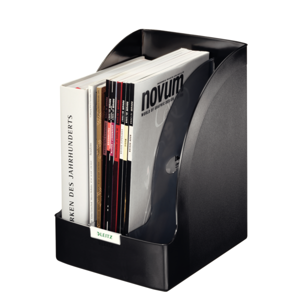 Revistero Plus de Leitz, Jumbo Negro 205 mm. A4