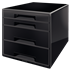 Buc de cajones CUBE de Leitz Negro 2x An. x Al. x Pr.: 245 x 34 x 325 mm, 2x 245 x 71 x 325 mm A4 Maxi