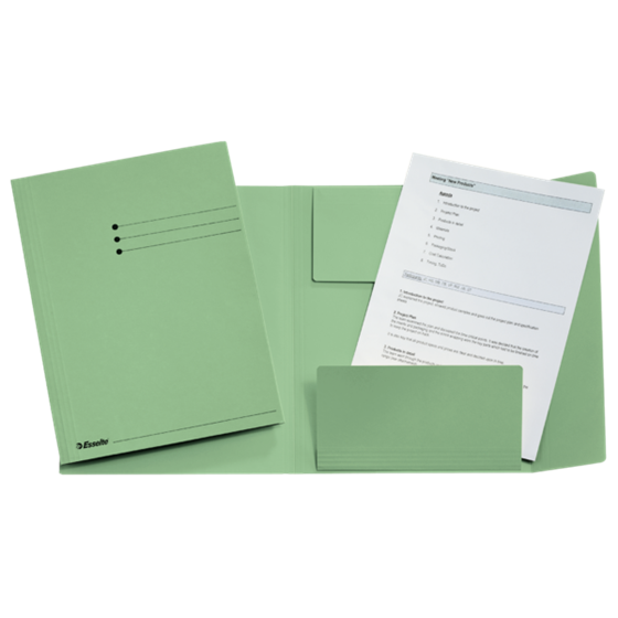 Subcarpetas Con 3 Solapas Verde A4