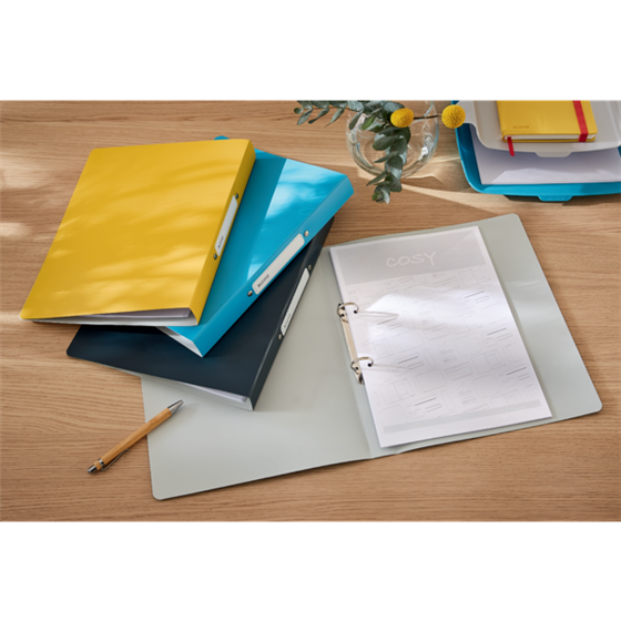 Carpeta De 2 Anillas Leitz Cosy Amarillo Cálido 2 Anillas Redondas 25 Mm A4