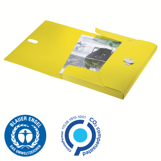 Carpeta De Proyectos Leitz Recycle, Co2 Compensado Amarillo A4