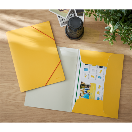 Carpeta 3 Solapas Soft Touch Leitz Cosy De Cartón Amarillo Cálido
