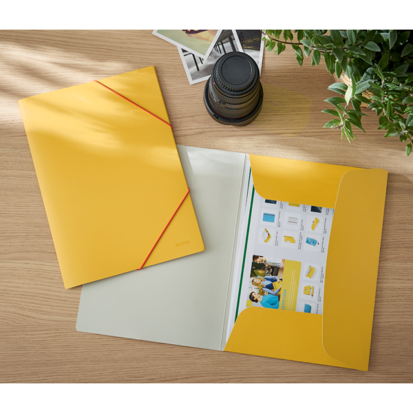 Carpeta 3 Solapas Soft Touch Leitz Cosy De Cartón Amarillo Cálido
