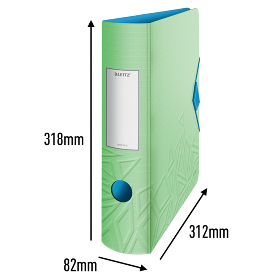 Archivador De Palanca De 180° Active Urban Chic De Leitz Verde A4 Lomo: 82 Mm.