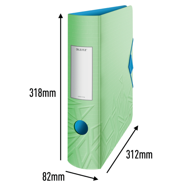 Archivador De Palanca De 180° Active Urban Chic De Leitz Verde A4 Lomo: 82 Mm.