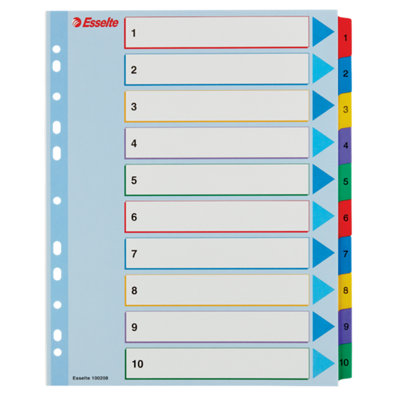 Índices Proyectos Borra Y Reescribe Multicolor 1-10 A4 Maxi