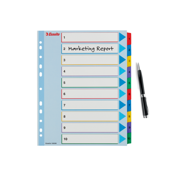 Índices Proyectos Borra Y Reescribe Multicolor 1-10 A4 Maxi