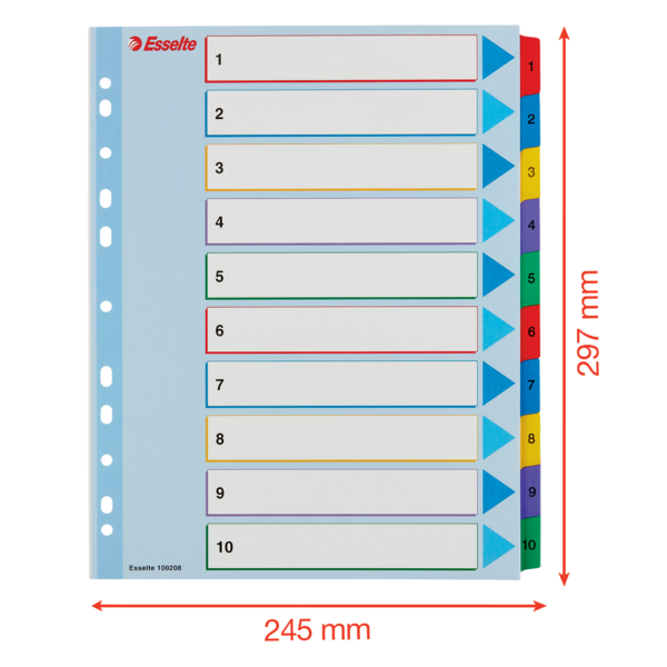 Índices Proyectos Borra Y Reescribe Multicolor 1-10 A4 Maxi
