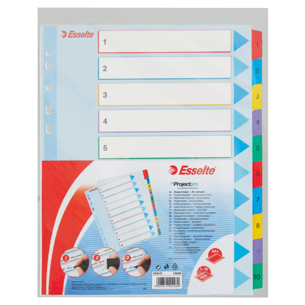 Índices Proyectos Borra Y Reescribe Multicolor 1-10 A4 Maxi