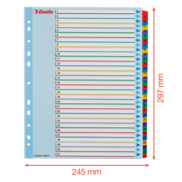 Índices Proyectos Borra Y Reescribe Multicolor 1-31 A4 Maxi