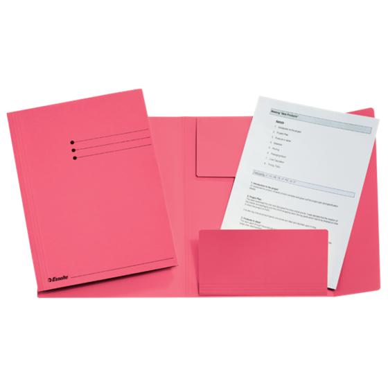 Subcarpetas Con 3 Solapas Rosa A4