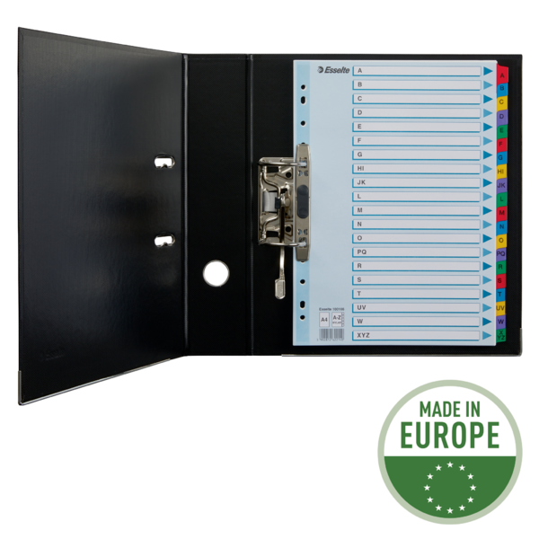 Abecedario De Cartón Mylar Con Carátula Índice Multicolor A-Z A4