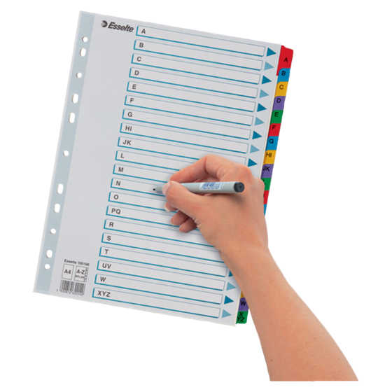 Abecedario De Cartón Mylar Con Carátula Índice Multicolor A-Z A4