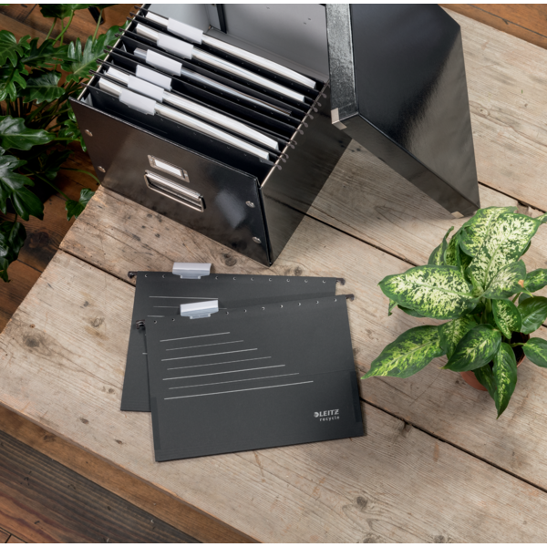 Carpeta Colgante De Cartón Alpha® Leitz Recycle, Co2 Compensado Negro