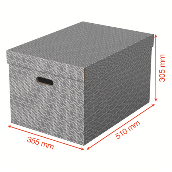 Caja De Almacenamiento Para El Hogar Esselte Grande, Paquete De 3 Gris