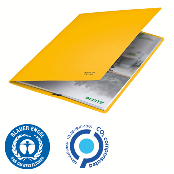 Carpeta De Cartón Con Gomas Leitz Recycle, Co2 Compensado Amarillo