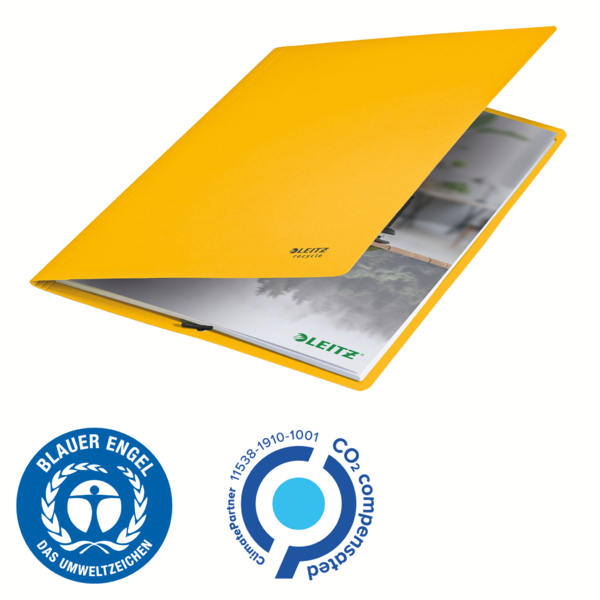 Carpeta De Cartón Con Gomas Leitz Recycle, Co2 Compensado Amarillo
