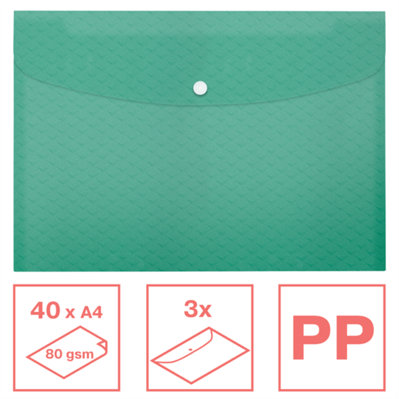 Sobre Para Documentos A4 PP Esselte Colour'Breeze , Paquete De 3 Verde A4