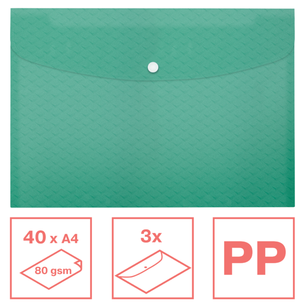 Sobre Para Documentos A4 PP Esselte Colour'Breeze , Paquete De 3 Verde A4