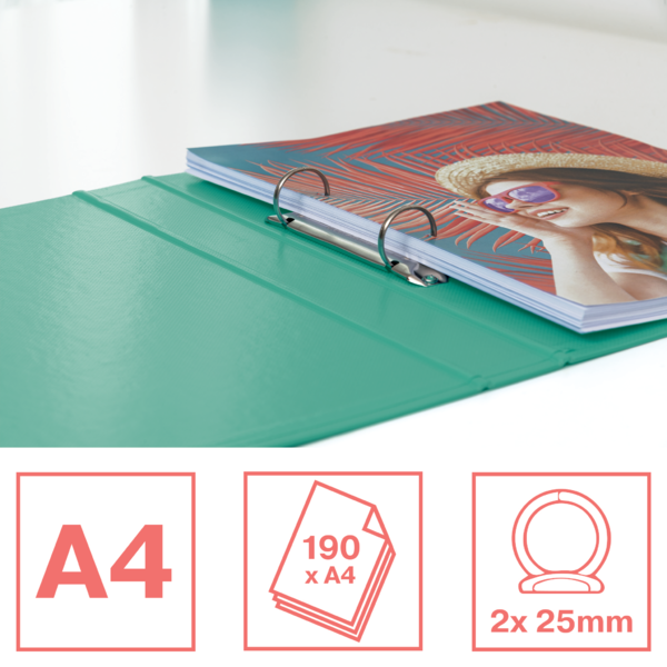 Carpeta De Anillas Esselte Colour'Breeze PP Verde 2 Anillas Redondas 25 Mm A4