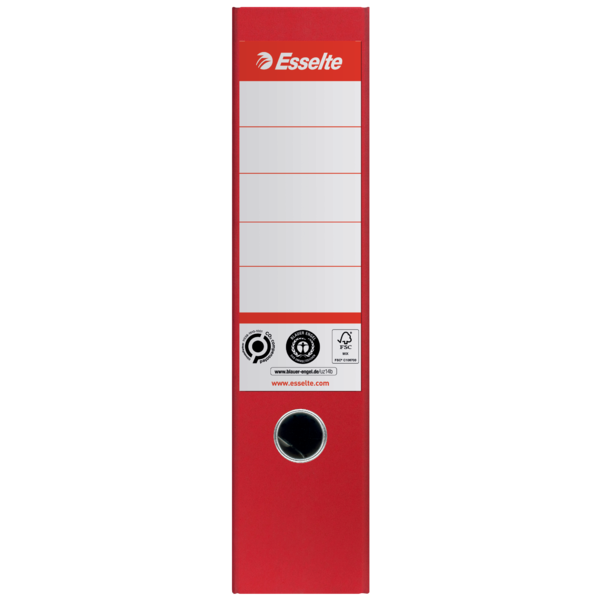 Archivador Esselte No.1, Co2 Compensado, Cartón 100% Reciclado Rojo A4 Lomo: 75 Mm.