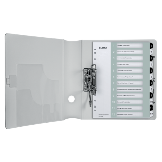 Índice Imprimible Wow De Leitz, De PP, Extra Ancho Multicolor 1-12 A4 Maxi