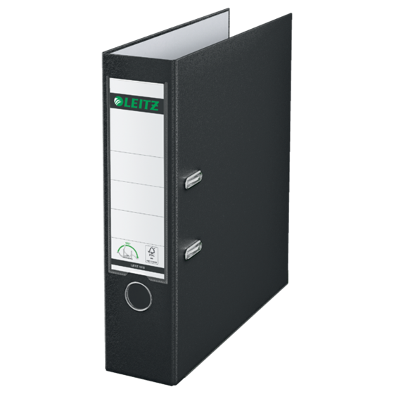 Archivador De Palanca Leitz 180° De Plástico, 90% Cartón Reciclado, 30% Plástico Reciclado Preconsumo Negro A4 Lomo: 80 Mm.