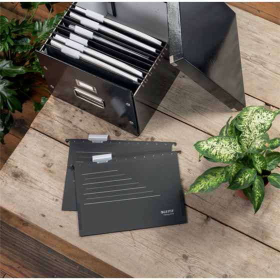 Dosier Fástener Colgante De Cartón Alpha® Leitz Recycle, Co2 Compensado Negro