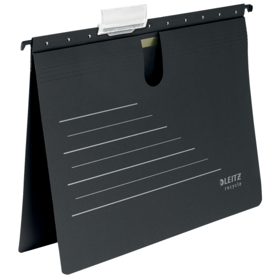 Dosier Fástener Colgante De Cartón Alpha® Leitz Recycle, Co2 Compensado Negro