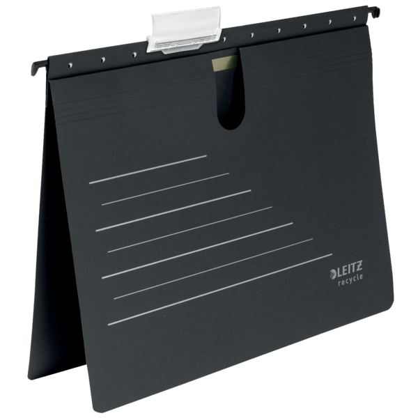 Dosier Fástener Colgante De Cartón Alpha® Leitz Recycle, Co2 Compensado Negro