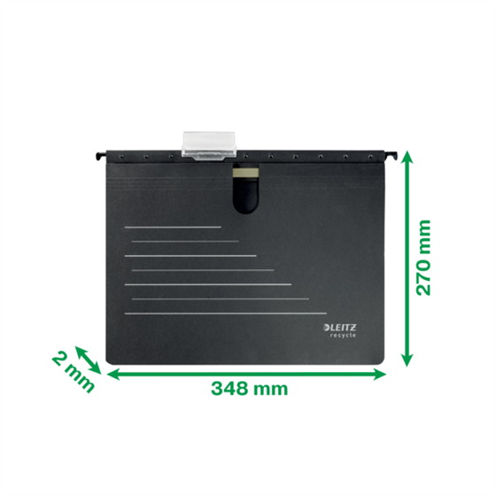 Dosier Fástener Colgante De Cartón Alpha® Leitz Recycle, Co2 Compensado Negro